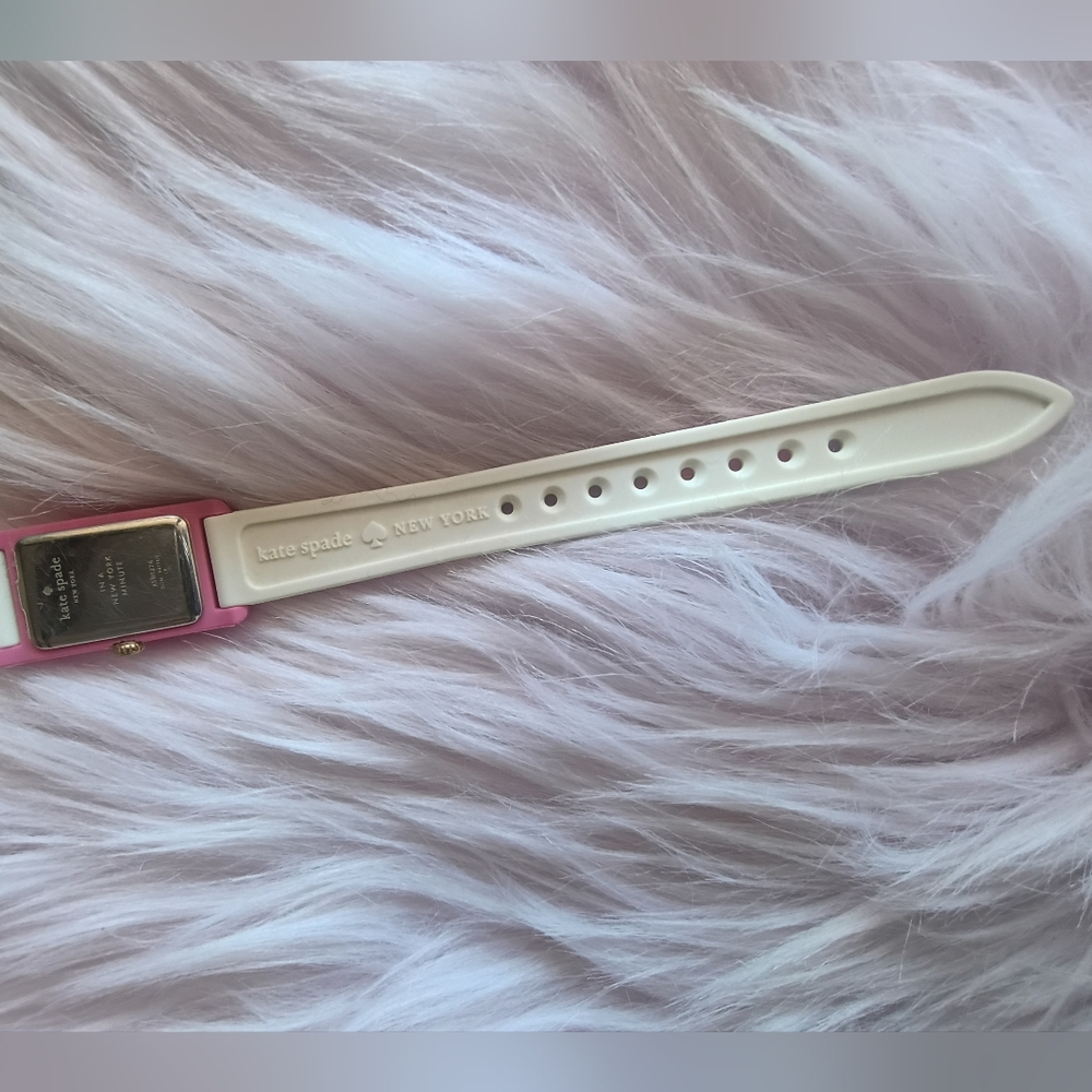 NEEDS BATTERY Kate Spade Red Pink Blue Yellow Orange Striped Silicone Watch - Picture 12 of 16